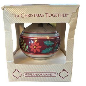 Hallmark 1st Christmas Together Keepsake Ornament Glass Ball Vintage 1984